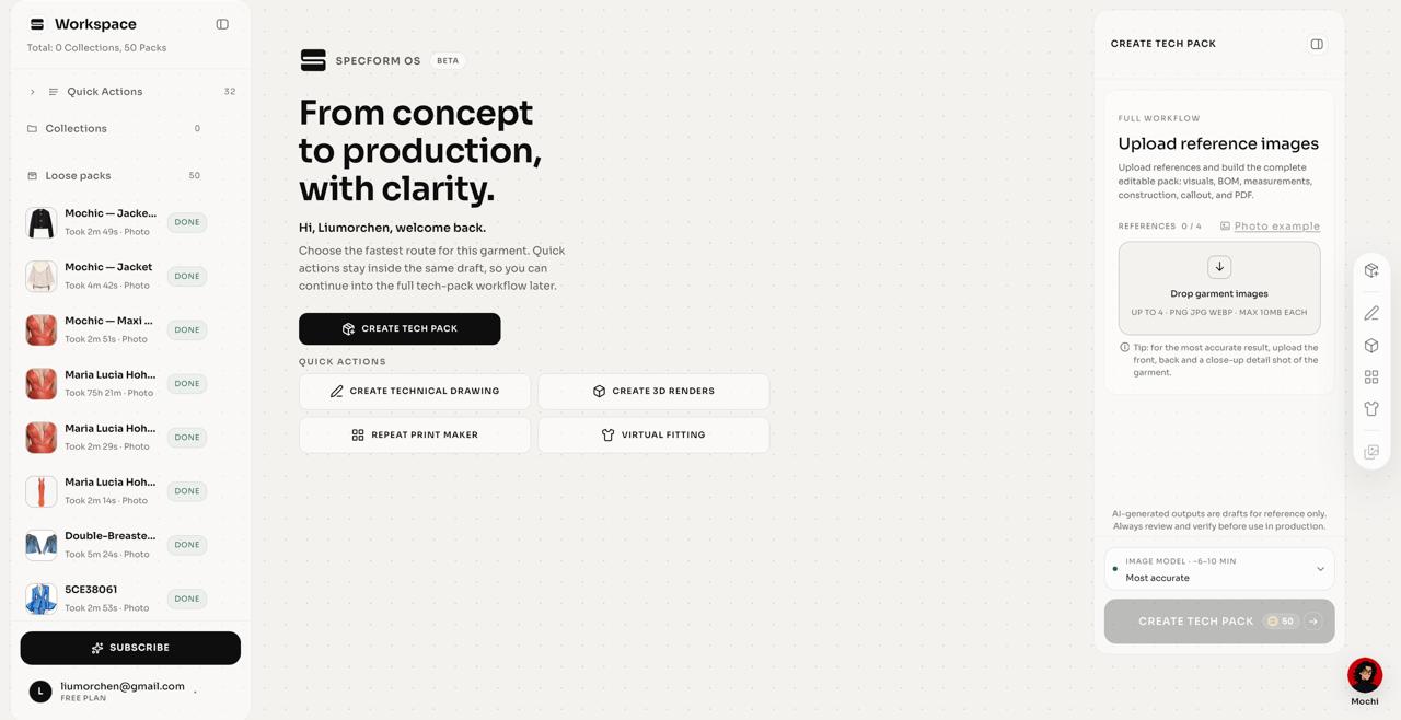 SpecForm OS screenshot